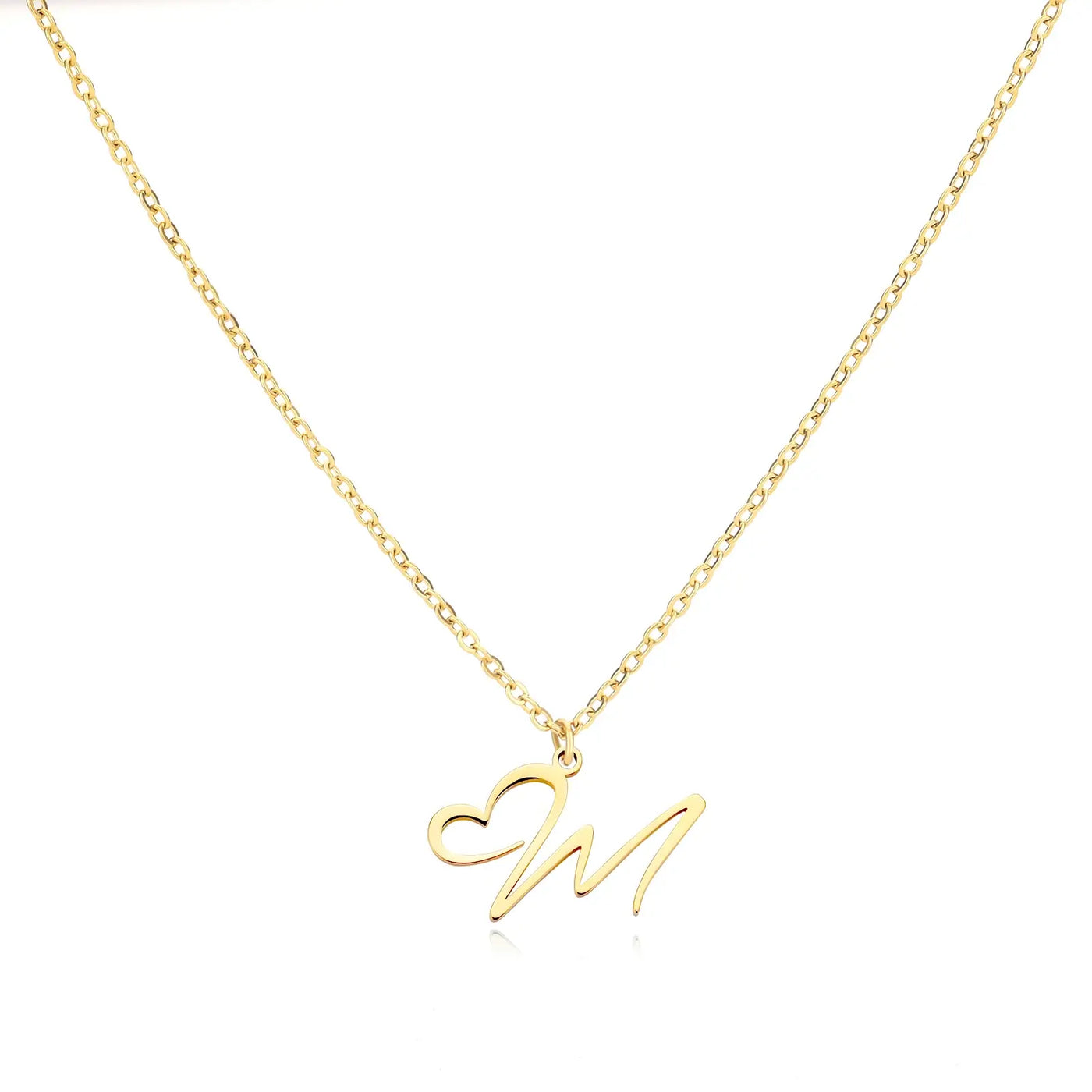 Collier Lettre En Cursive Cœur