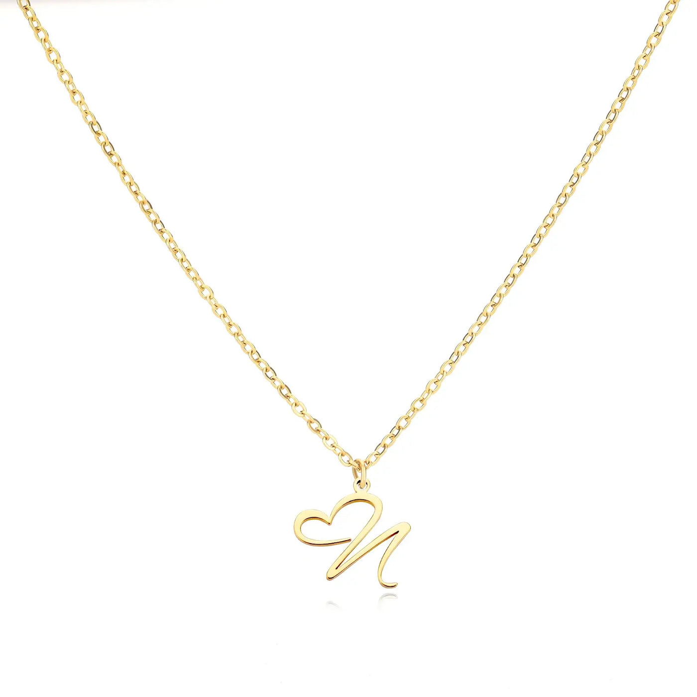 Collier Lettre En Cursive Cœur